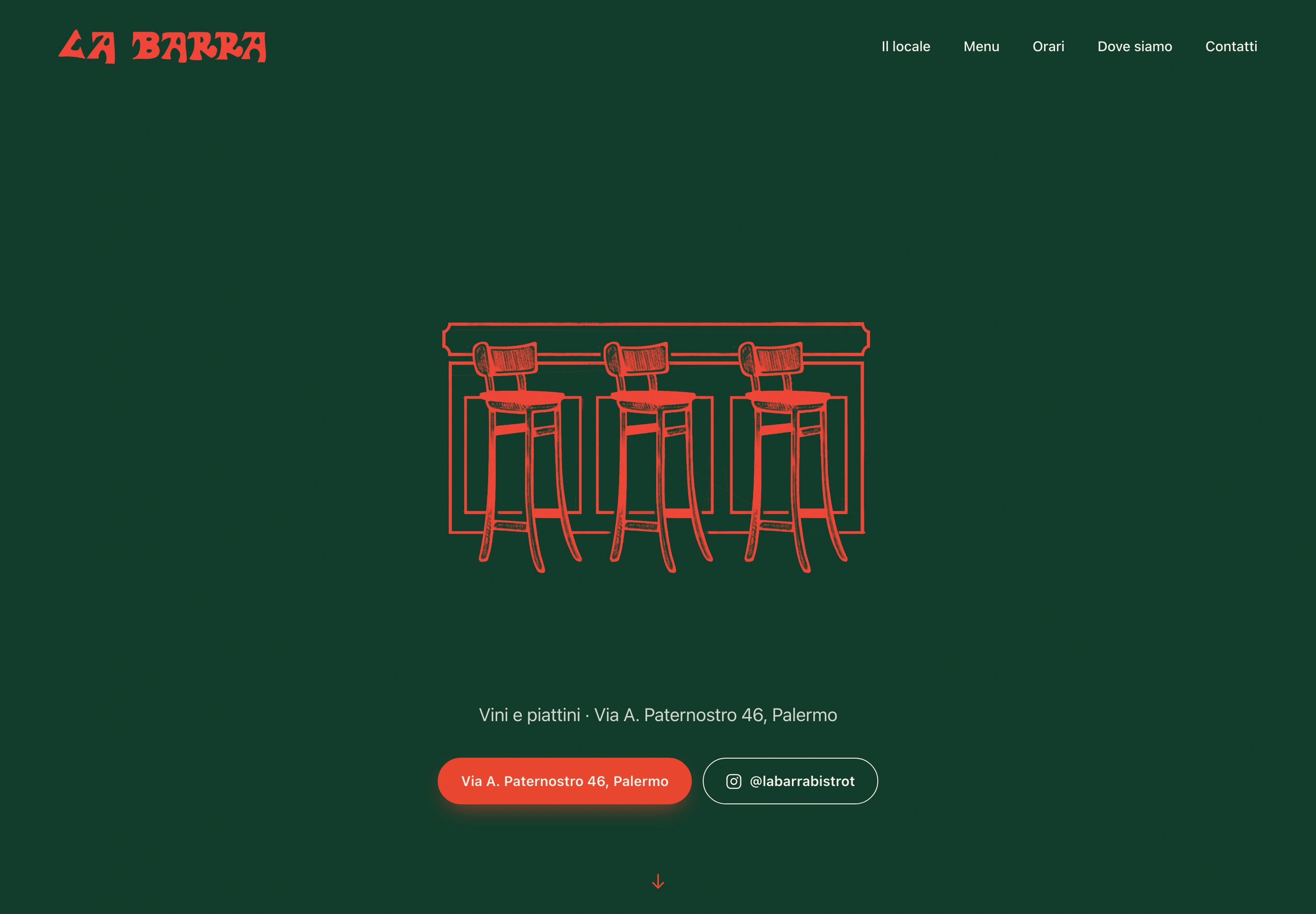La Barra Bistrot — website overview