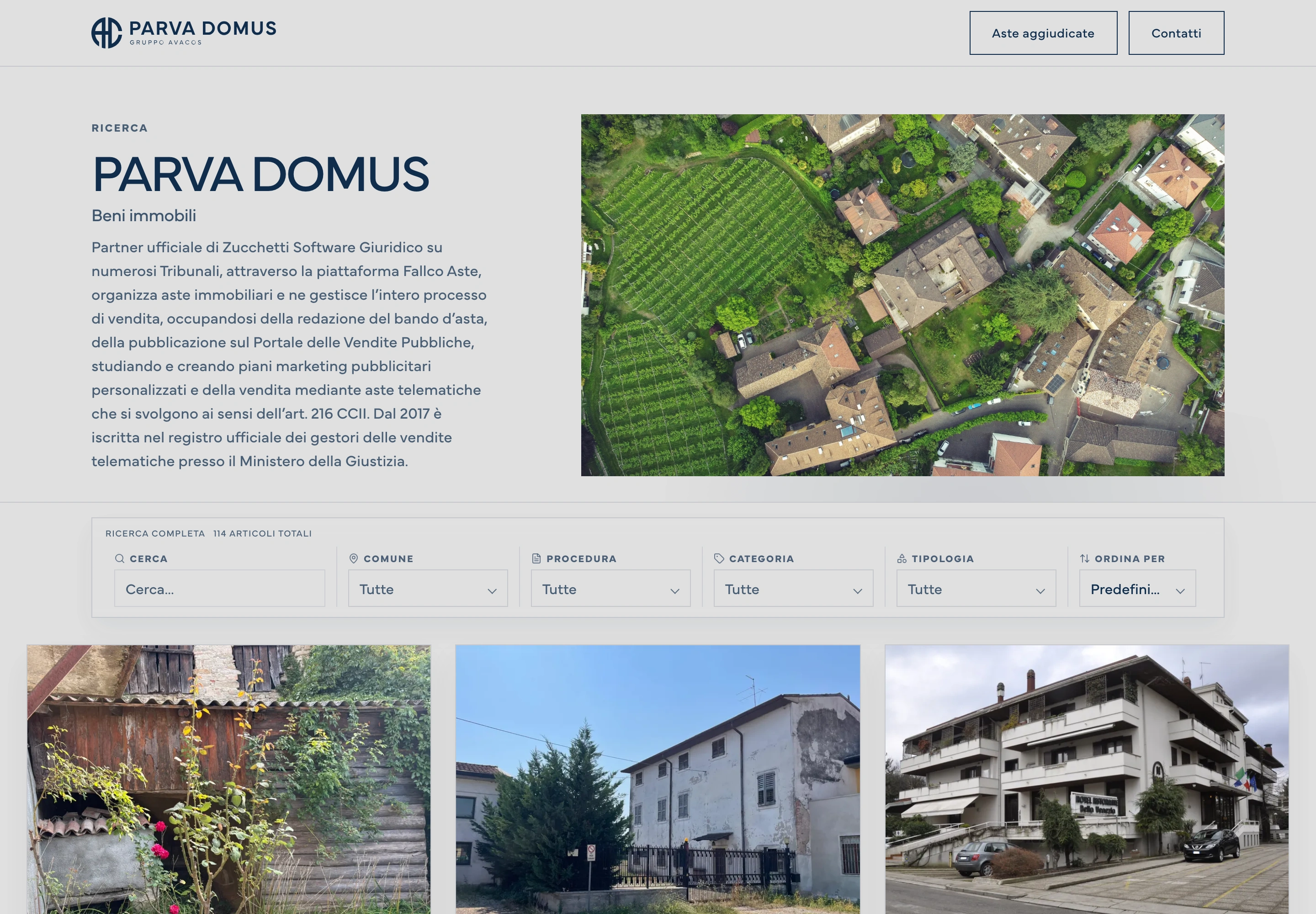 Parva Domus — website overview