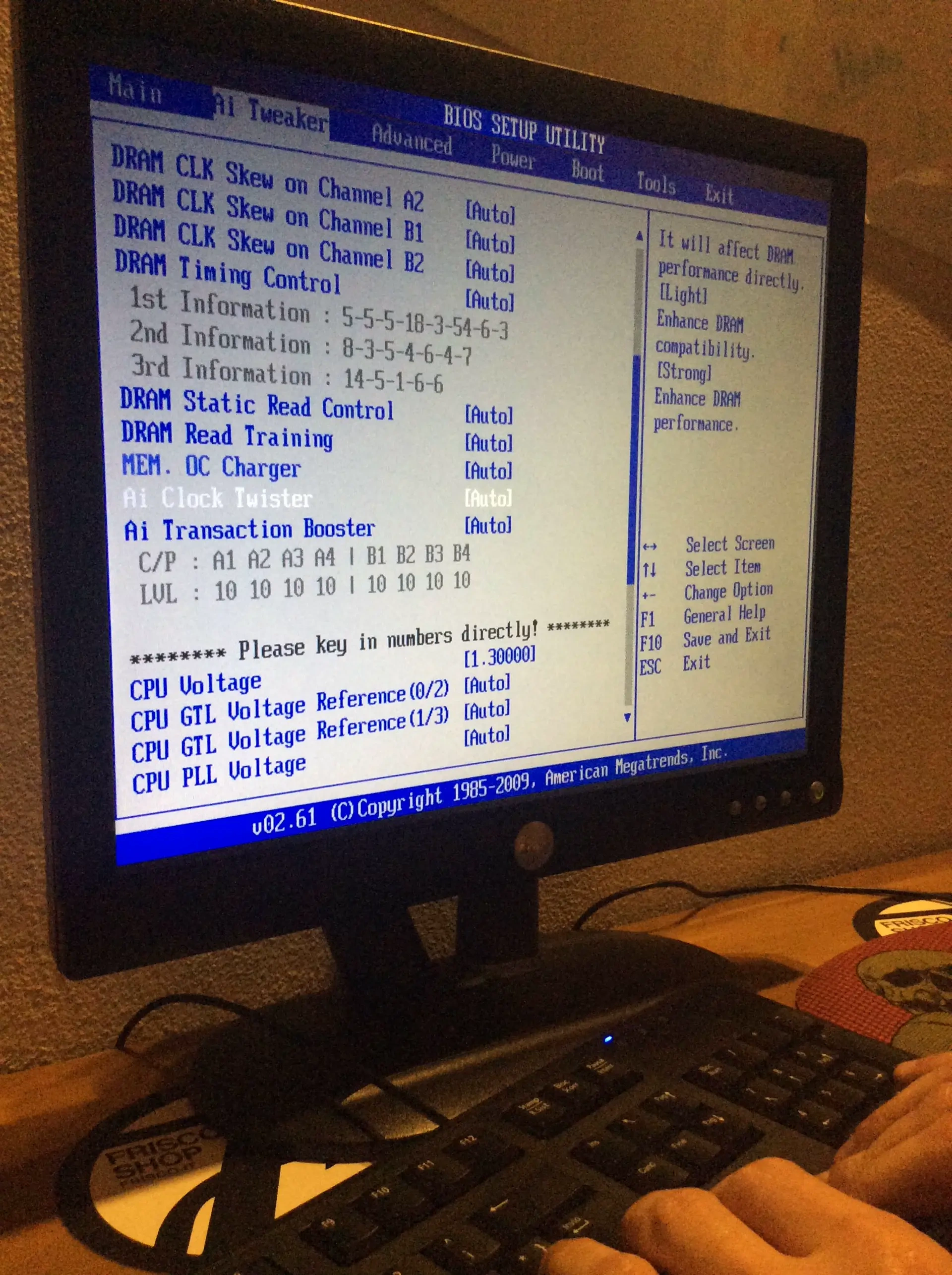 Early desktop computer with a text interface on screen
