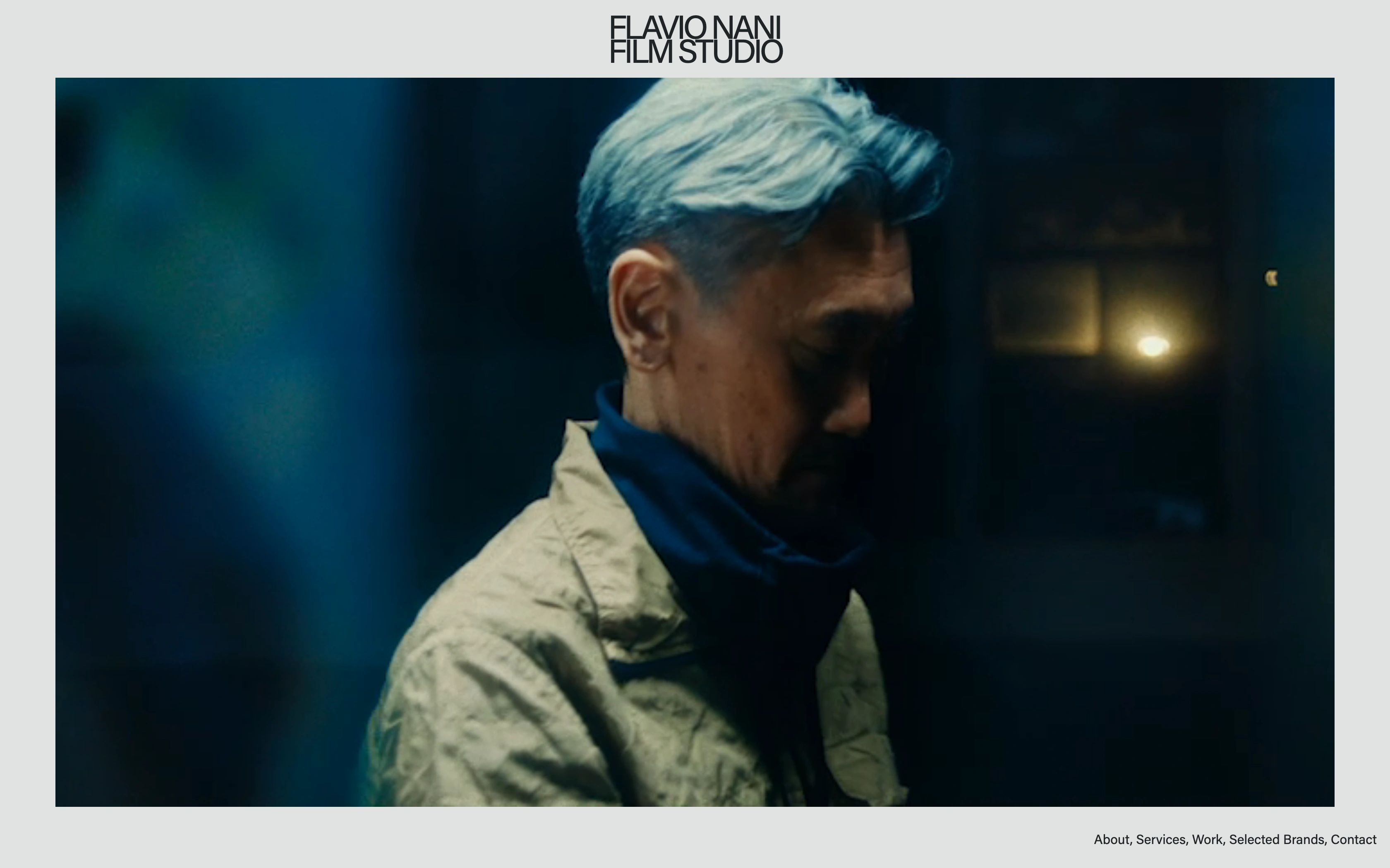 Flavio Nani desktop home — showreel hero still