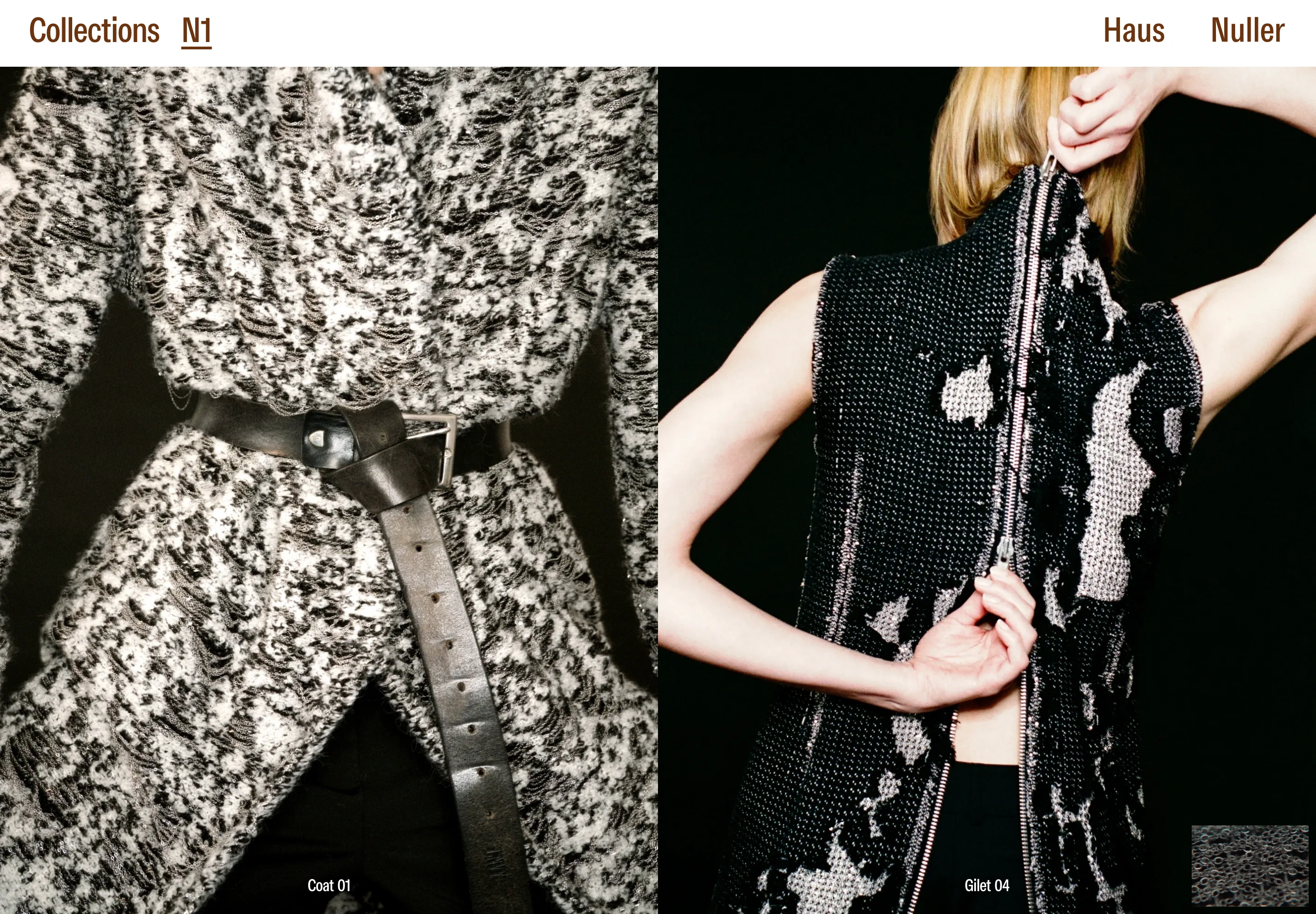 Haus Nuller desktop — N1 textile collection gallery