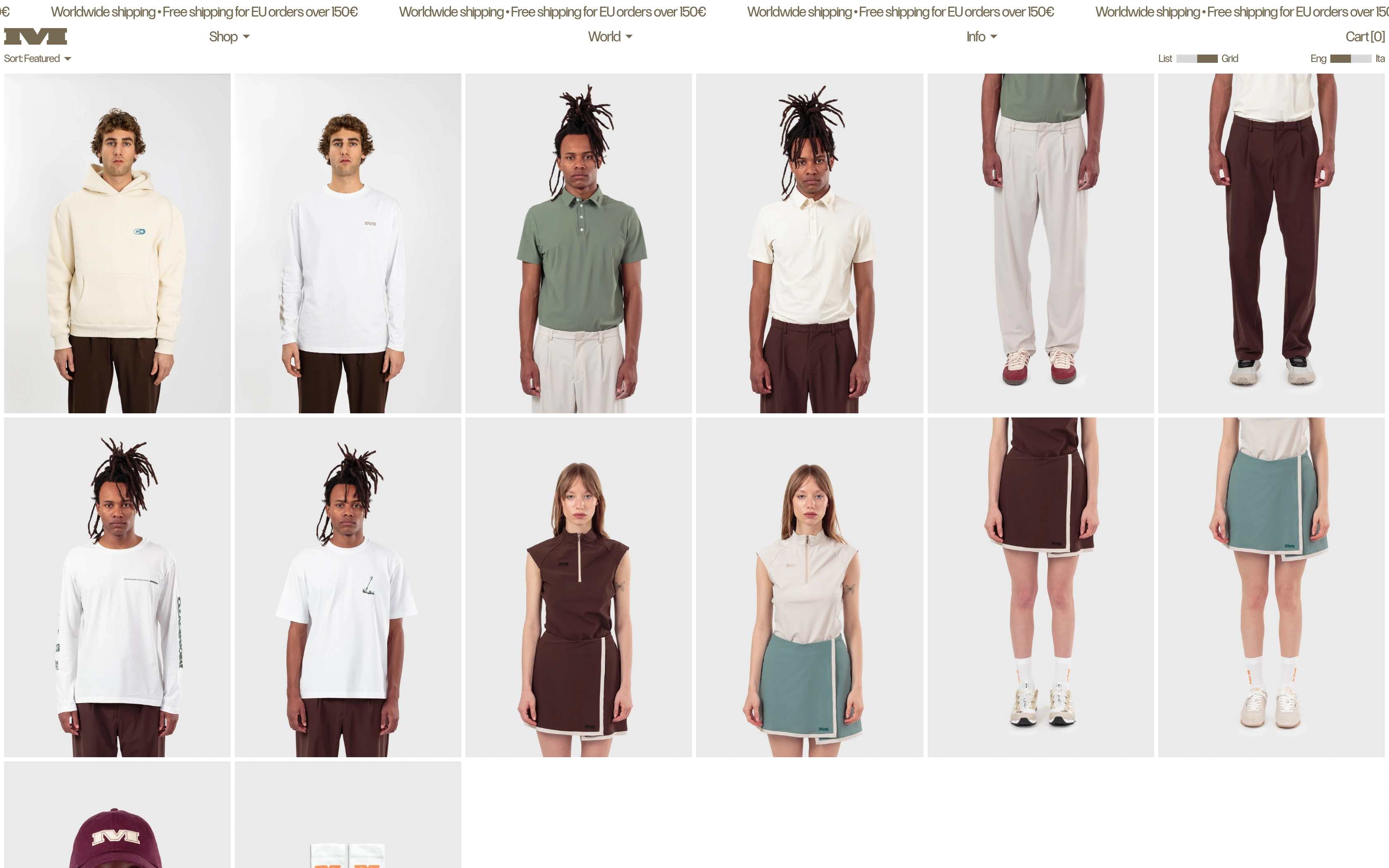 Momento Golf desktop — collection grid with sale badges on the plates