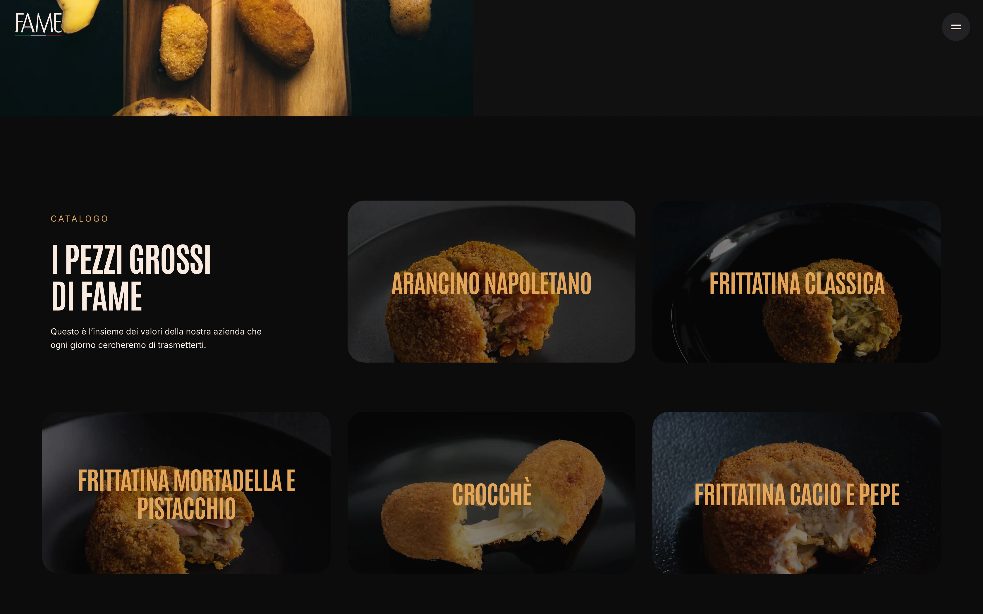 Fame — La Frittura di Napoli desktop — I pezzi grossi catalogue grid