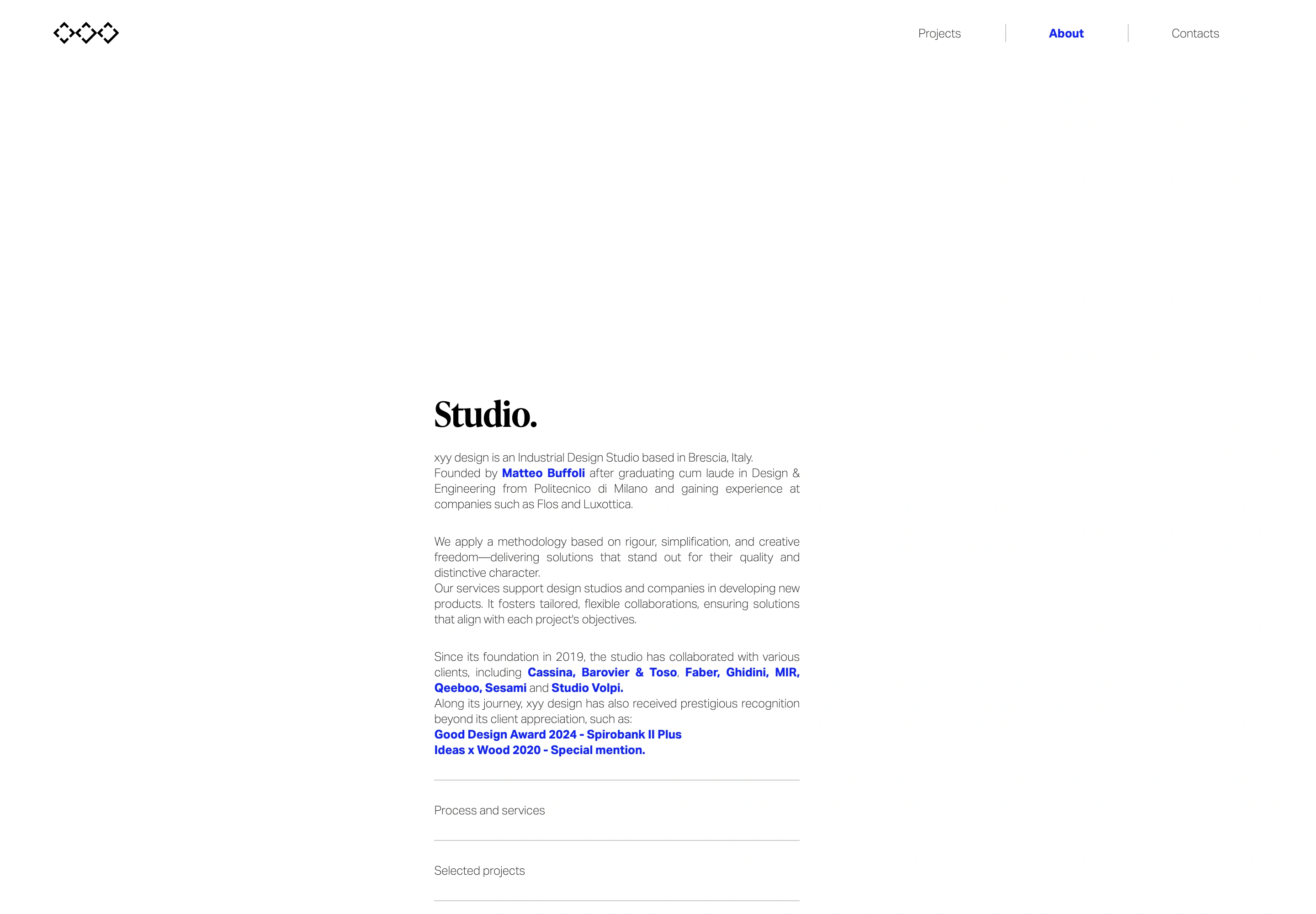 XYY Design desktop — Studio profile and design approach