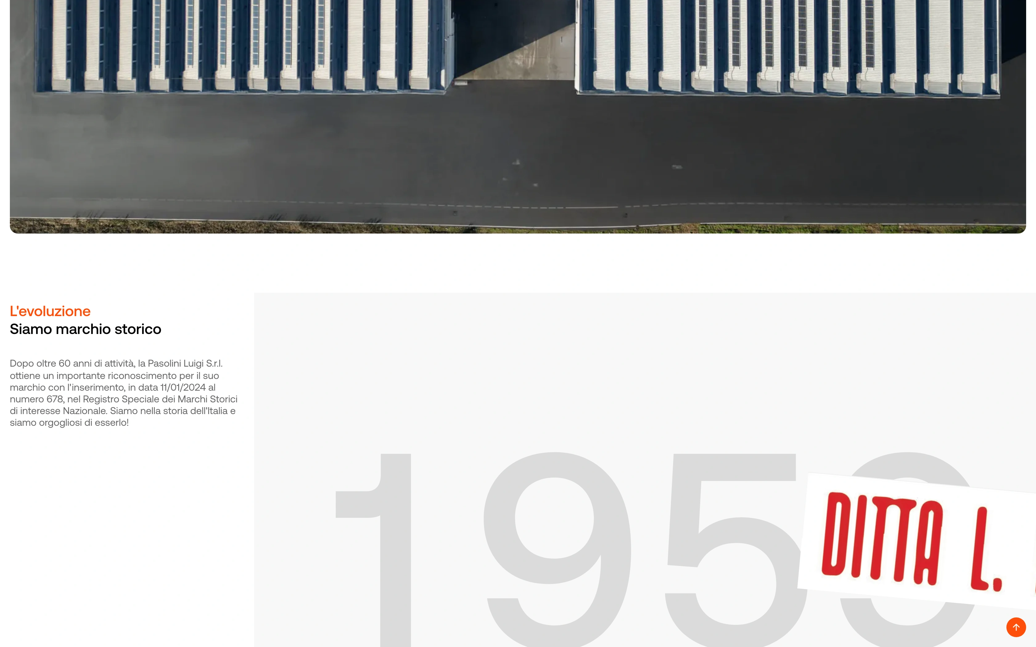 Pasolini desktop — HQ aerial and the historic 1959 brand mark
