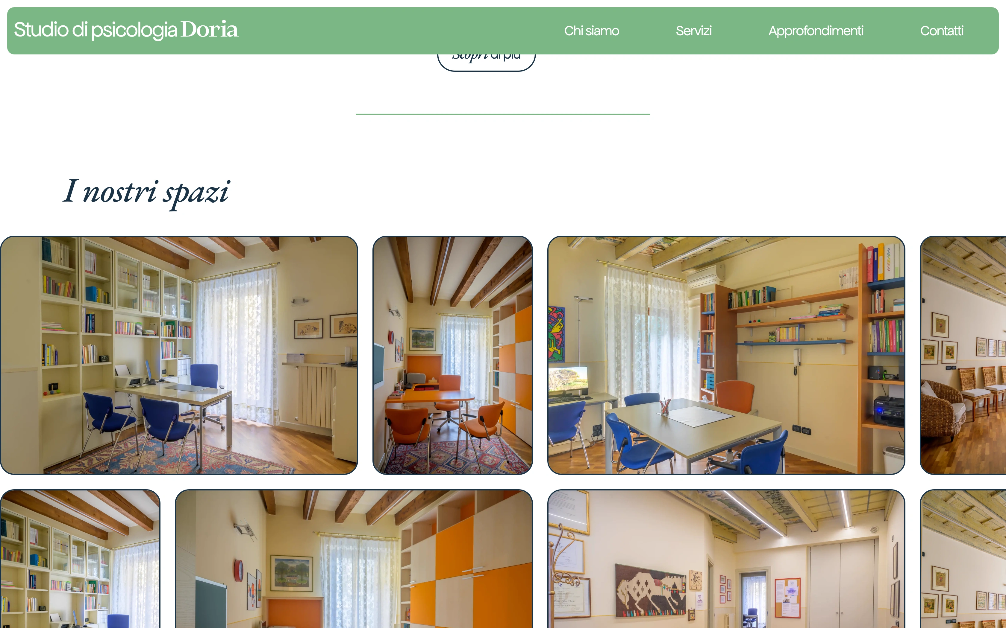 Studio di psicologia Doria desktop — method copy and the I nostri spazi photo marquee