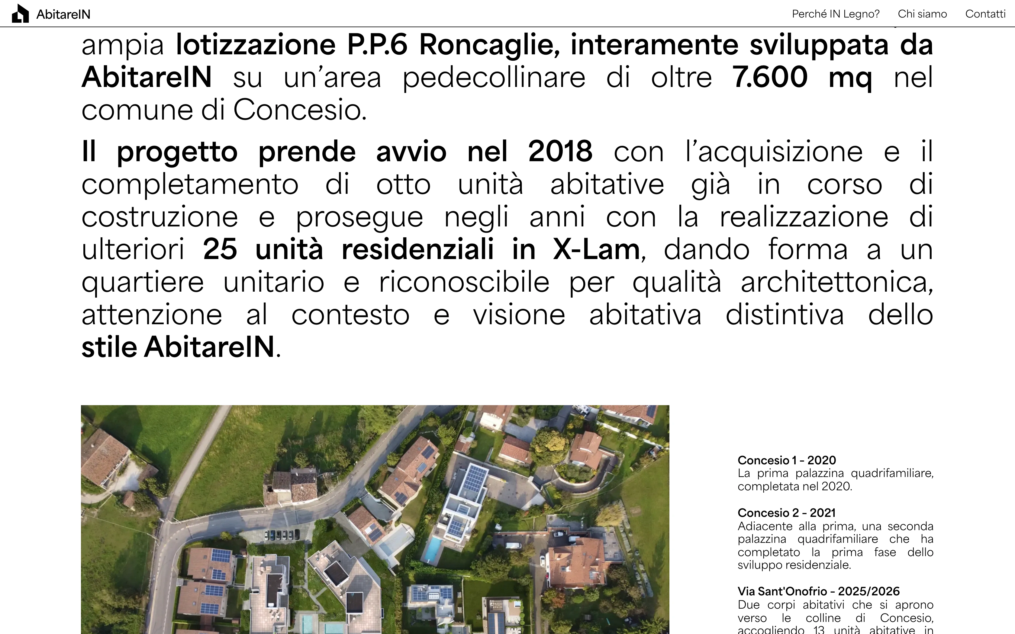 Abitare in Legno desktop — project data section