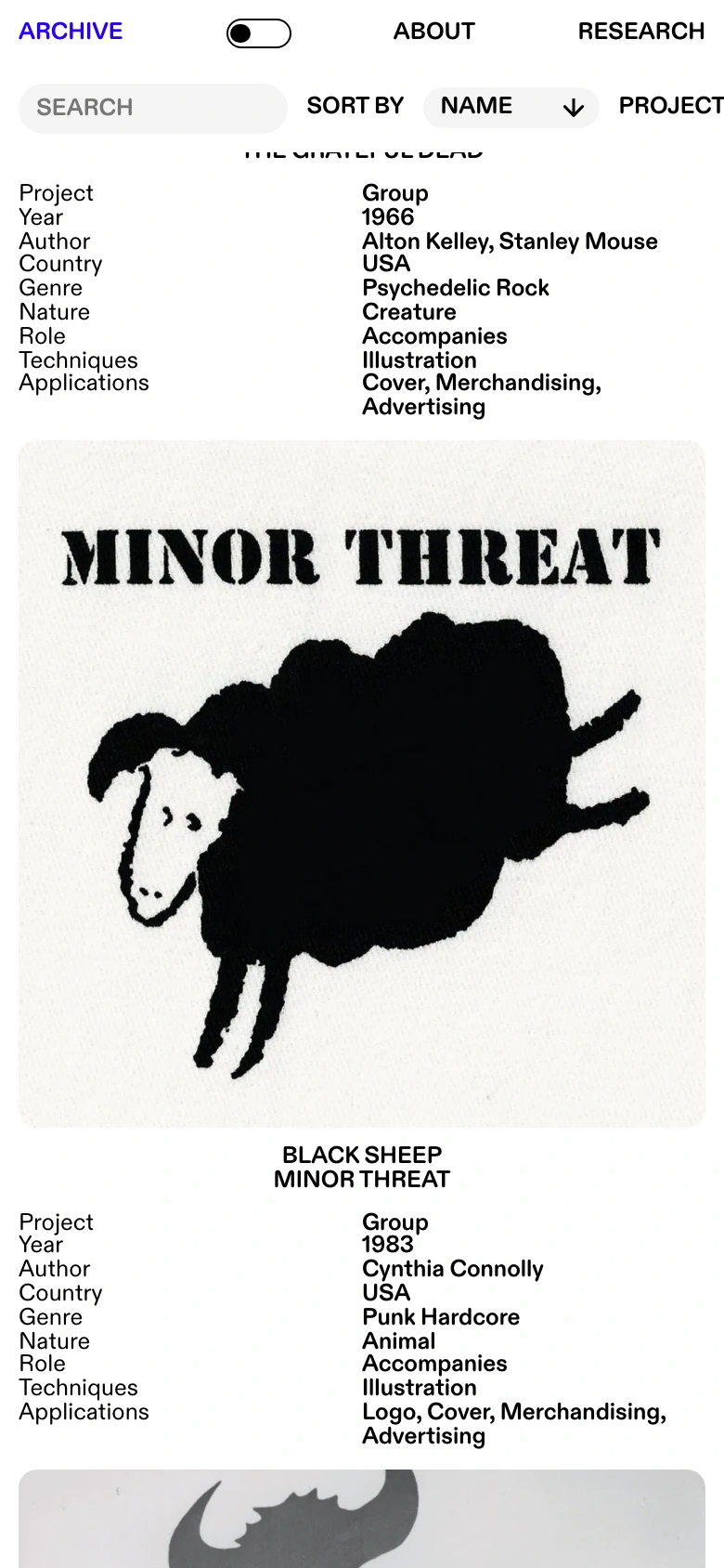 Music Mascots Archive mobile — Minor Threat plate with its credit ledger