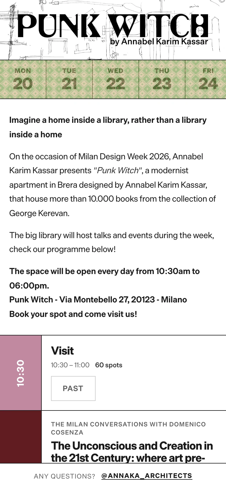 Punk Witch mobile — Punk Witch identity and event introduction