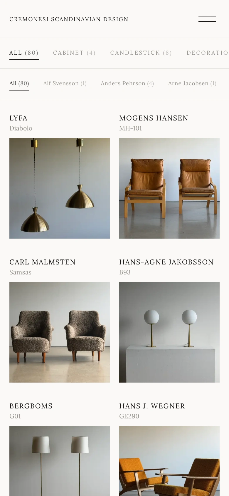 Cremonesi Scandinavian Design mobile — Available furniture catalogue