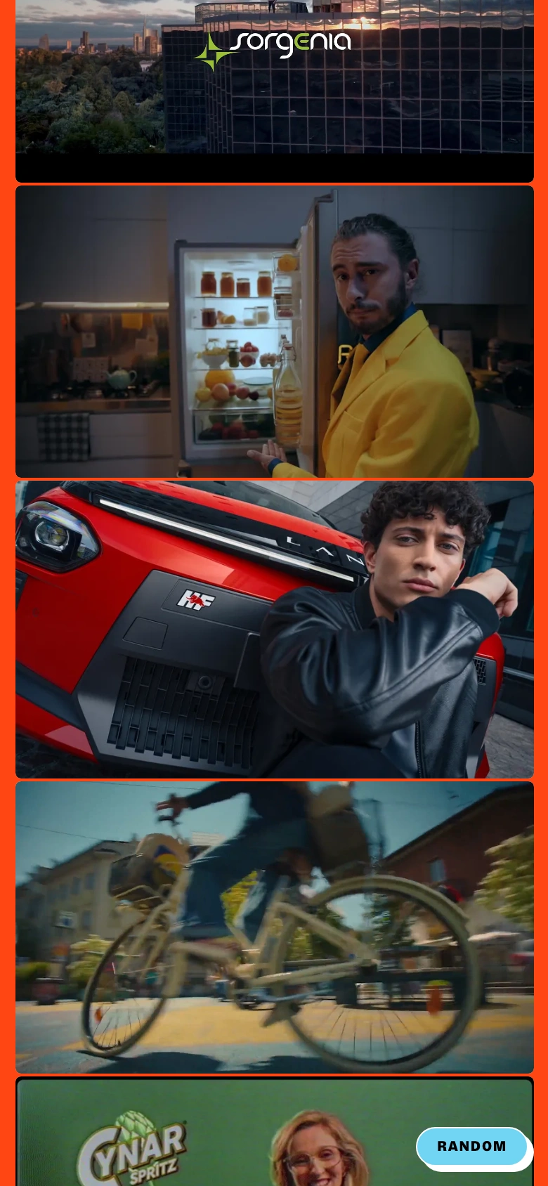 Miriam Mora mobile — stacked campaign stills from the reel