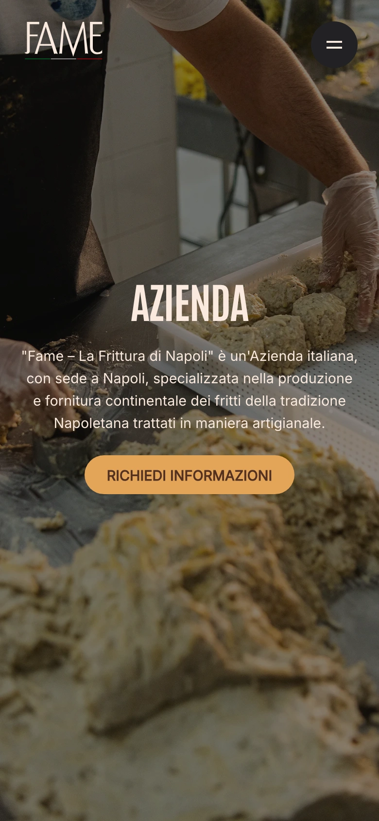 Fame — La Frittura di Napoli mobile — azienda section