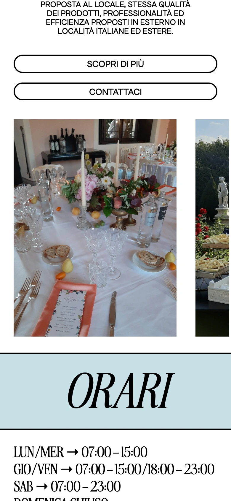 Gastronomia Lanzani mobile — events and catering with the ORARI table