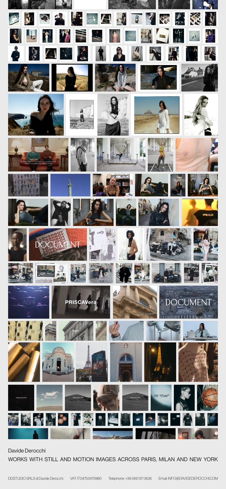 Davide Derocchi mobile — poster tiles and the festival frames
