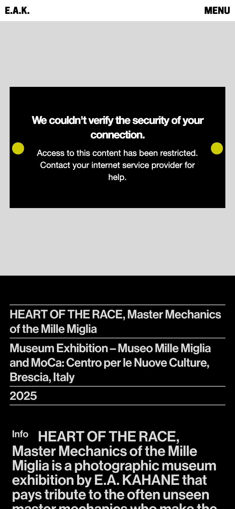 E.A. Kahane mobile — Heart of the Race photography project